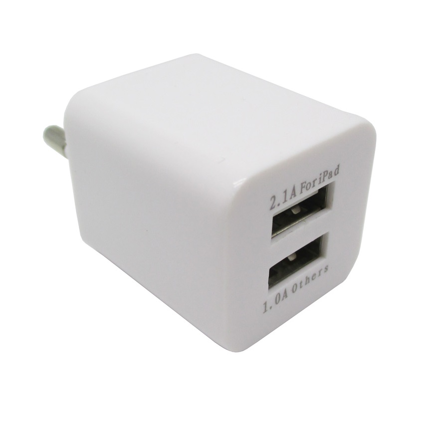 USB Charger 2 Port EU Plug - JBL1309 - White - JakartaNotebook.com