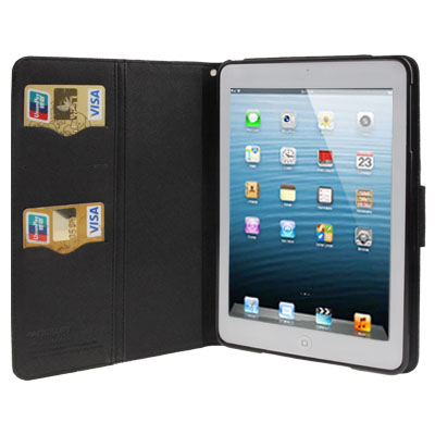 Flip Leather Case with Credit Card Slots & Holder for iPad 