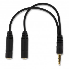 Kabel Audio Splitter HiFi 3.5mm to 2 x 3.5mm for iPhone 4 & 4S - Black - 2
