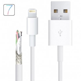 Apple Kabel Charger Lightning Multiple Strands TPE Compatible Good Quality 1m - S-IP5G - White - 1