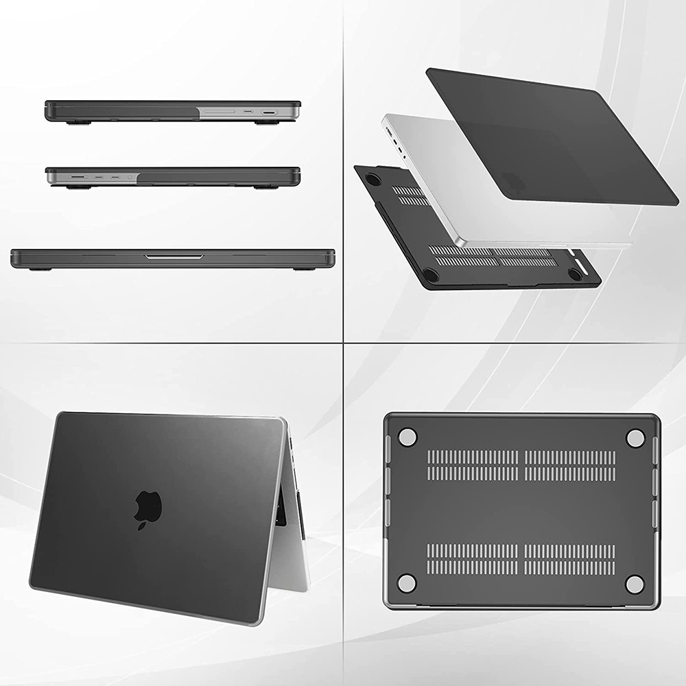PFHEU Crystal Case for Macbook Pro 16 Inch A2485 Black/Transparant