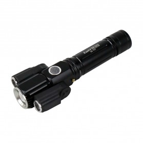 TaffLED Senter LED Telescopic Zoom Cree XM-L T6 + 2 x XPE 15000 Lumens - KS-737 - Black