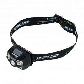 TaffLED Senter LED Kepala Headlamp Flashlight Rechargeable USB + Motion Sensor XPE+COB 10000 Lumens - BL066 - Black