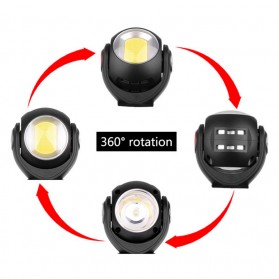 Albinaly Senter LED 360 Degree Rotating Head T6+COB LED - TG-S200 - Black - 3