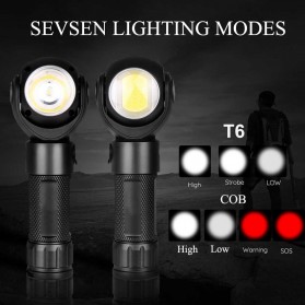 Albinaly Senter LED 360 Degree Rotating Head T6+COB LED - TG-S200 - Black - 6
