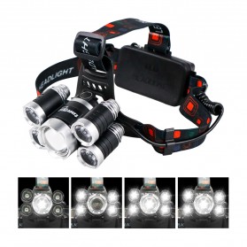 TaffLED Headlamp Light Cree XM-L T6 + 4 XPE 40000 Lumens with 2x18650+Charger - BL254 - Black