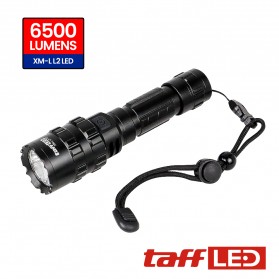 TaffLED Senter LED Torch Hunting Cree XM-L L2 6500 Lumens - 701 - Black