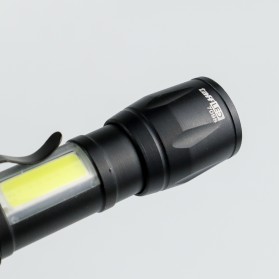 TaffLED Senter LED Mini Battery Rechargeable Q5 dan COB 300 Lumens - 7098 - Black - 3
