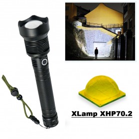 TaffLED Senter LED Long Range Zoom XHP70.2 9000 Lumens - HS313 - Black