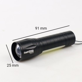 TaffLED Albinaly Senter LED USB Rechargeable Q5 + COB 2300 Lumens - 1517 - Black - 8