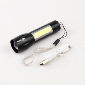 TaffLED Albinaly Senter LED USB Rechargeable Q5 + COB 2300 Lumens - 1517 - Black - 9