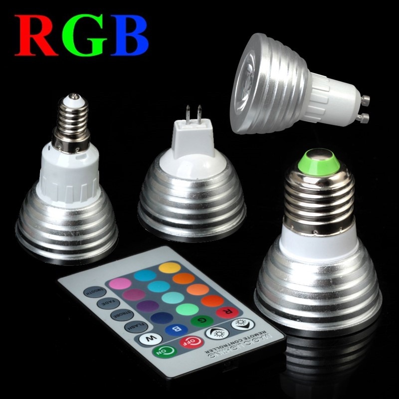 GAINLUMEN Bohlam Lampu  LED  RGB  3W MR16 with Remote Control  