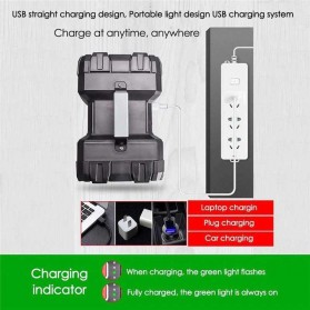 TaffLED Senter LED Flashlight Super Bright USB Rechargeable XHP70 & 55 SMD LED - W845 - Black - 9