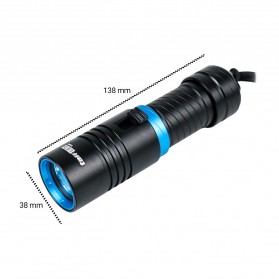 TaffLED Senter LED Diving Flashlight Waterproof L2 3800 Lumens - TR298 - Black - 9