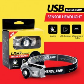 HLL Headlamp Flashlight Senter LED Kepala Rechargeable Sensor - T103 - Black - 8