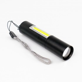 Shustar Senter Pocket LED Mini Rechargeable XPE + COB - S-211 - Black