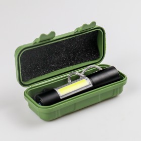 Shustar Senter Pocket LED Mini Rechargeable XPE + COB - S-211 - Black - 2