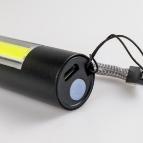Shustar Senter Pocket LED Mini Rechargeable XPE + COB - S-211 - Black - 4