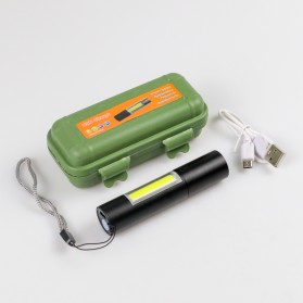 Shustar Senter Pocket LED Mini Rechargeable XPE + COB - S-211 - Black - 8