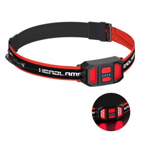 HEDOLIT Senter Kepala Headlamp LED COB USB Rechargeable - TM-G13 - Black/Red - 5