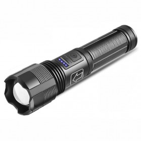 Ceholyd Senter LED Tactical Hunting Torch Flashlight Zoomable XHP70 400 Lumens with Battery - P7 - Black