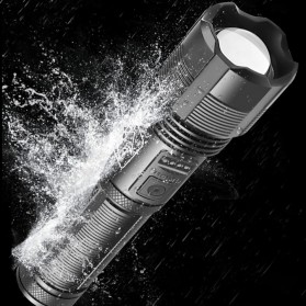 Ceholyd Senter LED Tactical Hunting Torch Flashlight Zoomable XHP70 400 Lumens with Battery - P7 - Black - 3
