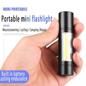 JONCELY Senter LED Mini Flashlight Bright USB Rechargerable XPE+COB - JY031 - Black