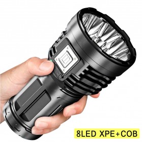 Zhiyu Senter LED Flashlight Waterproof USB Rechargeable XPE+COB - S11 - Black - 1