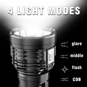 Zhiyu Senter LED Flashlight Waterproof USB Rechargeable XPE+COB - S11 - Black - 3