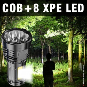 Zhiyu Senter LED Flashlight Waterproof USB Rechargeable XPE+COB - S11 - Black - 4