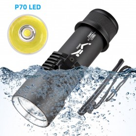 G-Gourd Senter LED Diving Flashlight Long Range Waterproof P70 - G299 - Black