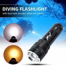 Genwiss Senter LED Diving Flashlight Waterproof Warm dan Cool White T6 1200 Lumens - G301 - Black