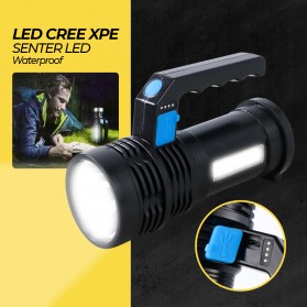 Pocketman Senter LED Flashlight Torch Waterproof USB Rechargeable 3W Cree XPE + COB - SL05 - Black