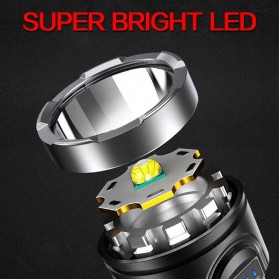 TaffLED Senter LED Flashlight Torch Waterproof USB Rechargeable Cree XPE + COB 7800 Lumens - BL-822 - Black - 2