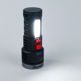 TaffLED Senter LED Flashlight Torch Waterproof USB Rechargeable Cree XPE + COB 7800 Lumens - BL-822 - Black - 3