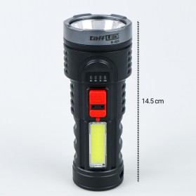 TaffLED Senter LED Flashlight Torch Waterproof USB Rechargeable Cree XPE + COB 7800 Lumens - BL-822 - Black - 7