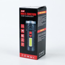 TaffLED Senter LED Flashlight Torch Waterproof USB Rechargeable Cree XPE + COB 7800 Lumens - BL-822 - Black - 8