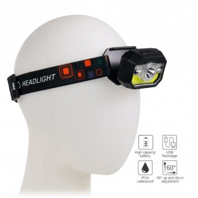 Pocketman Senter LED Kepala Headlamp Flashlight Induction Sensor Waterproof XPG + COB - LH-K28 - Black