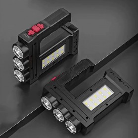 LINTEMAS Senter LED Flashlight Torch Waterproof USB Rechargeable 3 XPE COB - DT12 - Black - 5