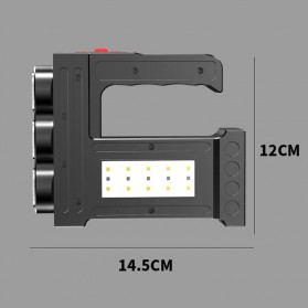 LINTEMAS Senter LED Flashlight Torch Waterproof USB Rechargeable 3 XPE COB - DT12 - Black - 7