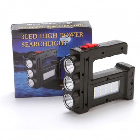 LINTEMAS Senter LED Flashlight Torch Waterproof USB Rechargeable 3 XPE COB - DT12 - Black - 8