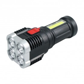 ZHIYU Senter LED Flashlight USB Rechargeable 4 XPE  + COB - T07 - Black