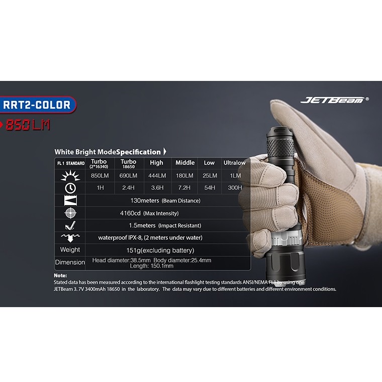 jetbeam rrt2 color senter led cree xp l 850 lumens black jetbeam rrt2 color senter led cree xp l 850 lumens black