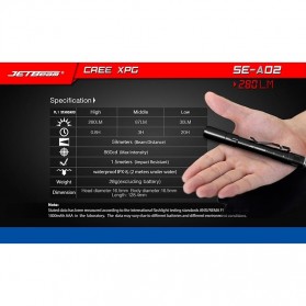 Jetbeam SE-A02 Senter Tiny Pen LED CREE XP-G3 280 Lumens - Black - 8