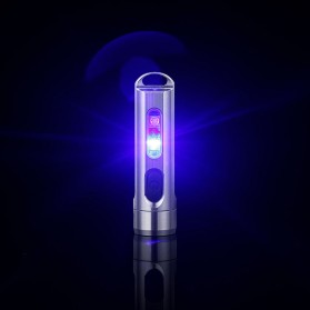 JETBeam Mini One Senter LED USB Rechargeable CREE XP-G3 500 Lumens with RGB + UV Light - Silver - 4