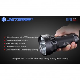 JETBeam Niteye T6 Senter LED Flashlight Tactical CREE XP-L 4350 Lumens - Black - 2