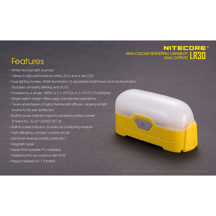 NITECORE Lampu Gantung LED LR30 205 Lumens Blue NITECORE Lampu Gantung LED LR30 205 Lumens Blue