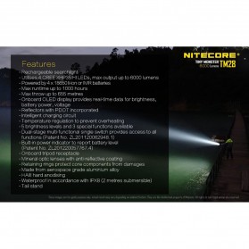 NITECORE TM28 Senter LED CREE XHP35 HI 6000 Lumens - Black - 6