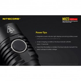 NITECORE Senter LED CREE XHP35 HD 1800 Lumens - MH23 - Black - 6
