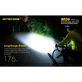 Nitecore Lampu Sepeda LED Cree XM-L2 U2 1800 Lumens - BR35 - Black - 9